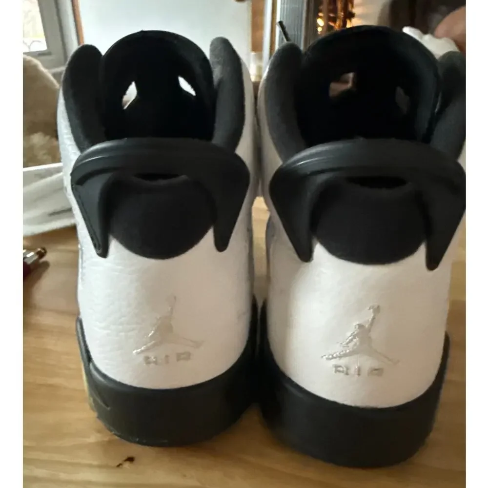 Nike Air Jordan 6 Retro White Black Teal Youth 7Y UK6 Sneakers Excellent